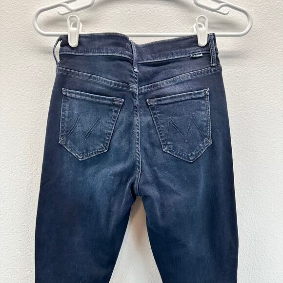 Mother The Stunner Zip Two Step Fray Jean Last Call Dark 25 Skinny - Picture 6 of 16